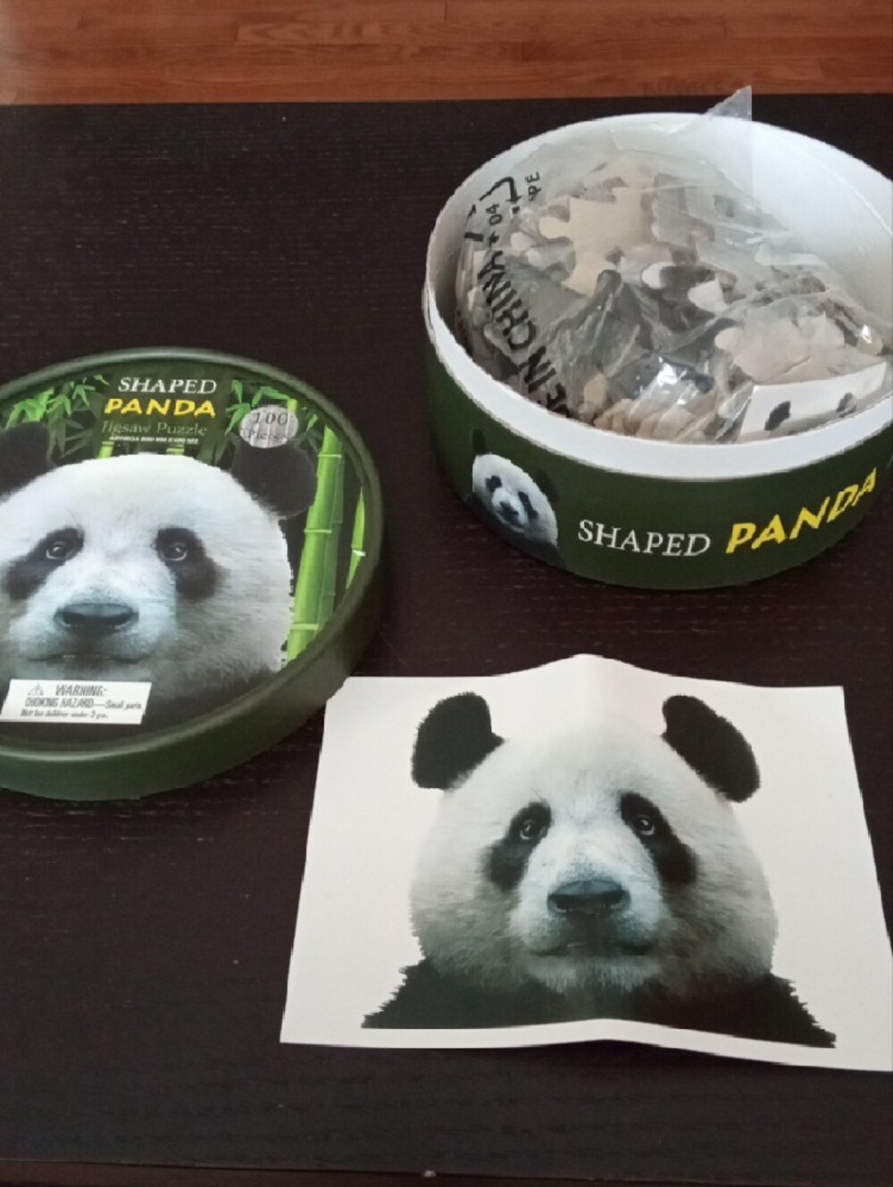 2for$20🟠BNWOT Shaped Panda Jigsaw 100 Pieces Puzzle - Panda Face Design